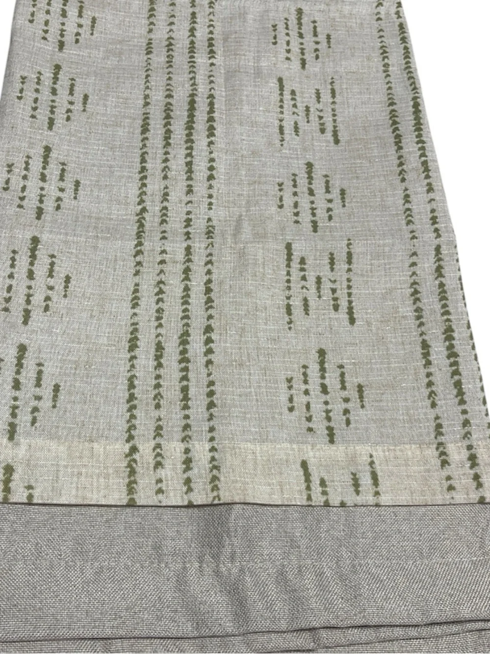 JINCHAN Linen Blend Blackout Valance 50x18 Green Beige Rod Pocket NWT
